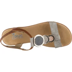 Rieker 10626410 T-Steg-Sandalen - Grau-kombi -Schuh Verkaufs-Shop 10626410 06