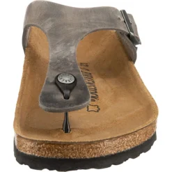 Birkenstock Schuhe Gizeh Geöltes Nubukleder Normal Zehentrenner - Grau -Schuh Verkaufs-Shop 12599010 04