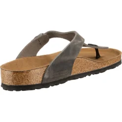 Birkenstock Schuhe Gizeh Geöltes Nubukleder Normal Zehentrenner - Grau -Schuh Verkaufs-Shop 12599010 05