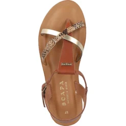 Scapa Zehensteg T-Steg-Sandalen - Braun -Schuh Verkaufs-Shop 14901404 06