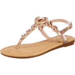 Limited Fashion Metallic T-Steg-Sandale