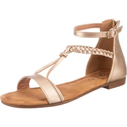 Metallic Fashion Riemchensandale - Rosegold