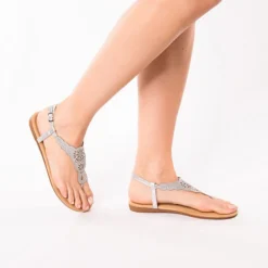 Metallic Fashion Riemchensandale - Silber 8 Metallic Fashion Riemchensandale - Silber -Schuh Verkaufs-Shop 16972455 02