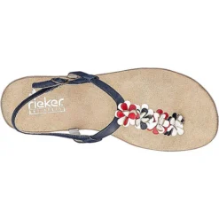Rieker 180 T-Steg-Sandalen - Blau-kombi -Schuh Verkaufs-Shop 17443909 05