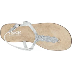 Rieker 120 T-Steg-Sandalen - Silber -Schuh Verkaufs-Shop 17443931 05