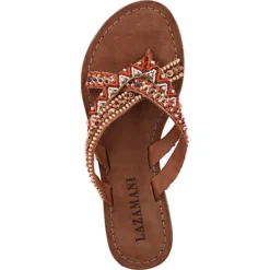 Lazamani Zehensteg T-Steg-Sandalen - Beige -Schuh Verkaufs-Shop 19870285 06