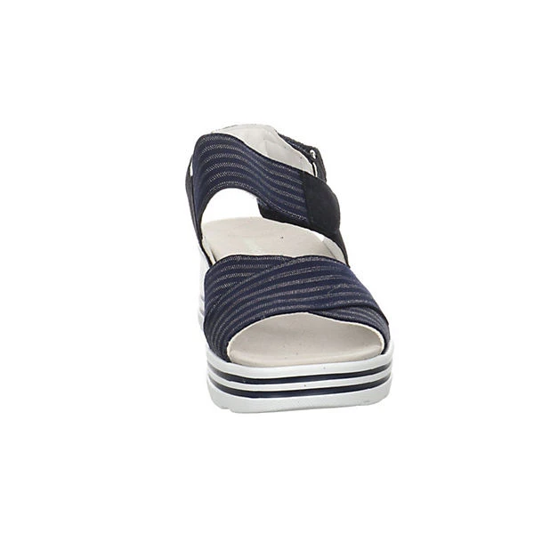 Damen Riemchensandalen H-Michelle Sandale Fußbett Bequem Freizeit Leder-/Textilkombination Uni Riemchensandalen - Dunkelblau 1 Damen Riemchensandalen H-Michelle Sandale Fußbett Bequem Freizeit Leder-/Textilkombination Uni Riemchensandalen - Dunkelblau