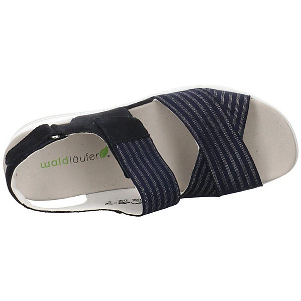 Damen Riemchensandalen H-Michelle Sandale Fußbett Bequem Freizeit Leder-/Textilkombination Uni Riemchensandalen - Dunkelblau 6 Damen Riemchensandalen H-Michelle Sandale Fußbett Bequem Freizeit Leder-/Textilkombination Uni Riemchensandalen - Dunkelblau – Bild 6