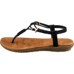 City Frey-casual T-Steg-Sandalen - Schwarz -Schuh Verkaufs-Shop 22159090 03