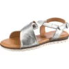 Metallic Fashion Leder Klassische Sandalen - Silber