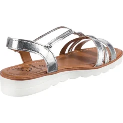 Metallic Plateau Riemen T-Steg-Sandalen - Silber -Schuh Verkaufs-Shop 22193367 05