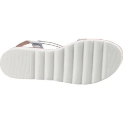 Metallic Plateau Riemen T-Steg-Sandalen - Silber -Schuh Verkaufs-Shop 22193367 07