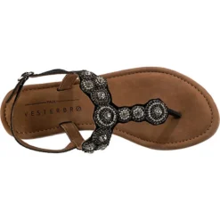 Echtleder High Fashion T-Steg-Sandalen - Schwarz -Schuh Verkaufs-Shop 22438863 06