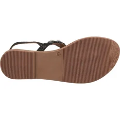 Echtleder High Fashion T-Steg-Sandalen - Schwarz -Schuh Verkaufs-Shop 22438863 07