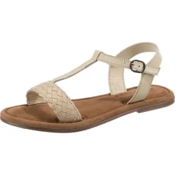 Soft Leder T-Steg-Sandalen - Offwhite