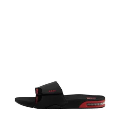 Reef Slipper Fanning Slide Komfort-Sandalen - Schwarz/rot