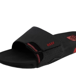 Reef Slipper Fanning Slide Komfort-Sandalen - Schwarz/rot -Schuh Verkaufs-Shop 23993752 05