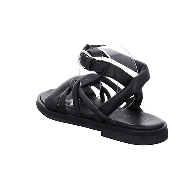 MJUS Damen Riemchensandalen Twwt Sandale Fußbett Bequem Freizeit Glattleder Uni Riemchensandalen - Schwarz 5 MJUS Damen Riemchensandalen Twwt Sandale Fußbett Bequem Freizeit Glattleder Uni Riemchensandalen - Schwarz – Bild 5
