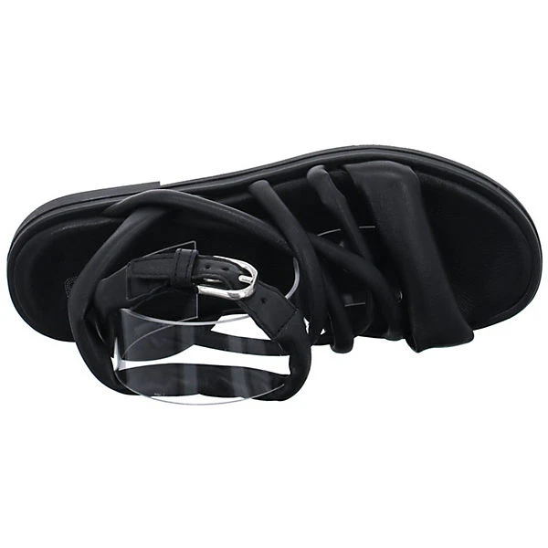 MJUS Damen Riemchensandalen Twwt Sandale Fußbett Bequem Freizeit Glattleder Uni Riemchensandalen - Schwarz 6 MJUS Damen Riemchensandalen Twwt Sandale Fußbett Bequem Freizeit Glattleder Uni Riemchensandalen - Schwarz – Bild 6