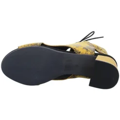 Damen Riemchensandalen Sandalette Fußbett Bequem Freizeit Glattleder Bedruckt Riemchensandalen - Gelb -Schuh Verkaufs-Shop 24772621 03