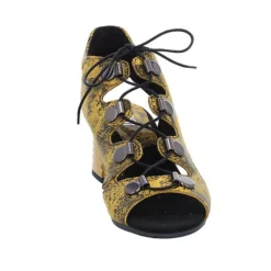 Damen Riemchensandalen Sandalette Fußbett Bequem Freizeit Glattleder Bedruckt Riemchensandalen - Gelb -Schuh Verkaufs-Shop 24772621 04