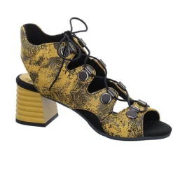 Damen Riemchensandalen Sandalette Fußbett Bequem Freizeit Glattleder Bedruckt Riemchensandalen - Gelb -Schuh Verkaufs-Shop 24772621 07