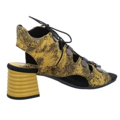 Damen Riemchensandalen Sandalette Fußbett Bequem Freizeit Glattleder Bedruckt Riemchensandalen - Gelb -Schuh Verkaufs-Shop 24772621 08