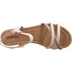 Sommer Riemchensandalen - Weiß-kombi -Schuh Verkaufs-Shop 27109164 06