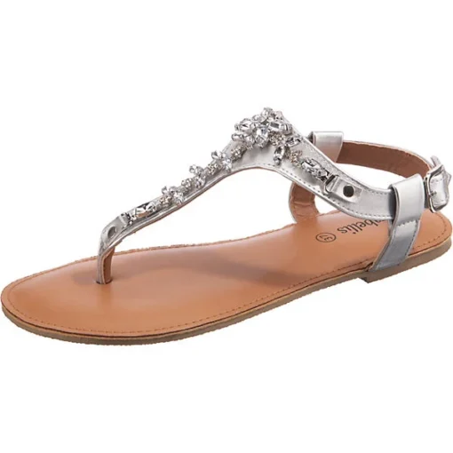 Fashion Rhinestones-Sandals - Silber -Schuh Verkaufs-Shop 27215233 01