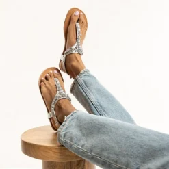 Fashion Rhinestones-Sandals - Silber -Schuh Verkaufs-Shop 27215233 02