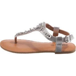 Fashion Rhinestones-Sandals - Silber -Schuh Verkaufs-Shop 27215233 03