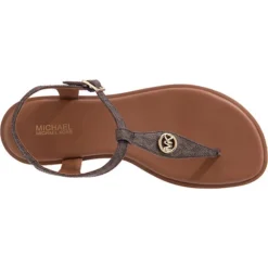 Michael Kors Mallory T-Steg-Sandalen - Braun -Schuh Verkaufs-Shop 28299283 06