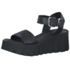 Tamaris Damen Sandalen 1-28712-20 Schwarz 003 Black Leather Leder Mit TOUCH-IT Klassische Sandalen - Schwarz