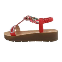 Riemchensandalen , Flach, Strass