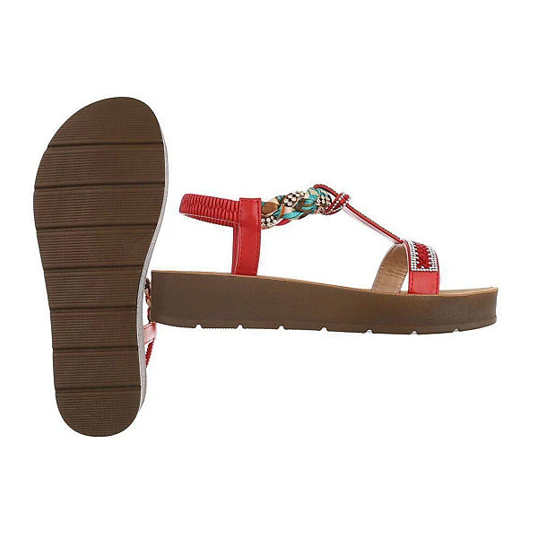 Riemchensandalen , Flach, Strass 2 Riemchensandalen , Flach, Strass – Bild 2