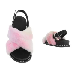 Riemchensandalen Schnalle, Flach, Dekofell -Schuh Verkaufs-Shop 29248301 03