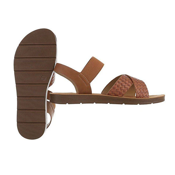 Riemchensandalen , Flach, Geflochten 2 Riemchensandalen , Flach, Geflochten – Bild 2