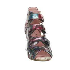 Laura Vita Damen Riemchensandalen Jacbo 01 Sandalette Fußbett Bequem Freizeit Glattleder Bedruckt Riemchensandalen - Bronze -Schuh Verkaufs-Shop 29273070 03