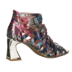 Laura Vita Damen Riemchensandalen Jacbo 01 Sandalette Fußbett Bequem Freizeit Glattleder Bedruckt Riemchensandalen - Bronze -Schuh Verkaufs-Shop 29273070 05