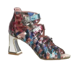 Laura Vita Damen Riemchensandalen Jacbo 01 Sandalette Fußbett Bequem Freizeit Glattleder Bedruckt Riemchensandalen - Bronze -Schuh Verkaufs-Shop 29273070 06