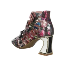 Laura Vita Damen Riemchensandalen Jacbo 01 Sandalette Fußbett Bequem Freizeit Glattleder Bedruckt Riemchensandalen - Bronze -Schuh Verkaufs-Shop 29273070 07