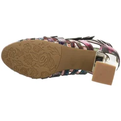 Laura Vita Damen Riemchensandalen Jacbo 01 Sandalette Fußbett Bequem Freizeit Glattleder Bedruckt Riemchensandalen - Bronze -Schuh Verkaufs-Shop 29273070 09