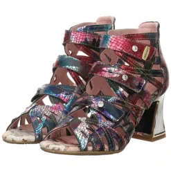 Laura Vita Damen Riemchensandalen Jacbo 01 Sandalette Fußbett Bequem Freizeit Glattleder Bedruckt Riemchensandalen - Bronze -Schuh Verkaufs-Shop 29273070 10