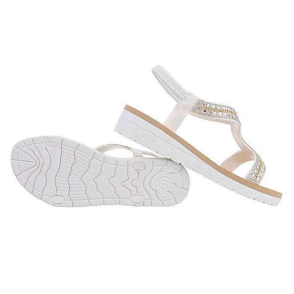 Riemchensandalen , Keilabsatz/Wedge, Riemen, Strass 2 Riemchensandalen , Keilabsatz/Wedge, Riemen, Strass – Bild 2