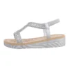 Riemchensandalen , Keilabsatz/Wedge, Metallisch, Strass