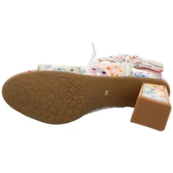 Laura Vita Damen Riemchensandalen Hackio 11 Sandalette Fußbett Bequem Freizeit Blüten Leder-/Textilkombination Geblümt Riemchensandalen - Weiß -Schuh Verkaufs-Shop 29444208 09