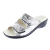 Pantoletten Metallic Lederfutter Komfort-Sandalen - Grau