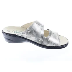 Pantoletten Metallic Lederfutter Komfort-Sandalen - Grau -Schuh Verkaufs-Shop 29904620 05