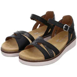 Remonte Damen Sandalen Sandale Fußbett Bequem Freizeit Synthetikkombination Uni Klassische Sandalen - Schwarz -Schuh Verkaufs-Shop 30189029 10