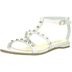 Damen Römersandaletten Nieten Weiß - Weiß